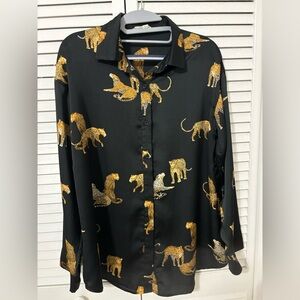 Mazik Leopard Button-down Blouse